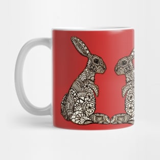 Tribal Bundoodle - intricate Rabbit Design Mug